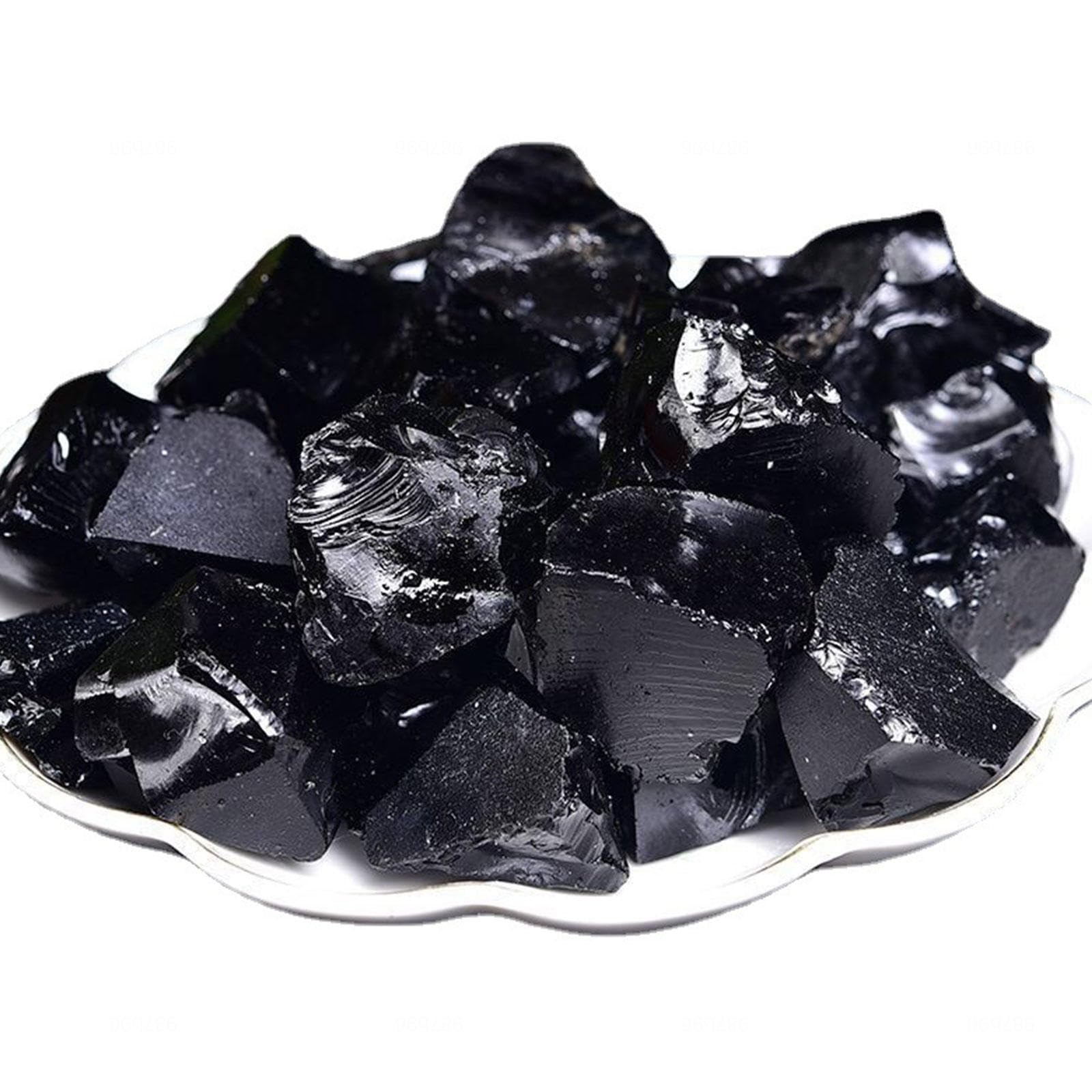 Juego de Cristales de Piedras Crudas de Obsidiana Negra a Granel de 2,2 Libras - Piedra Obsidiana - Piedras Crudas para Caer – Wicca y Curación de Cristal Energético,2-3cm