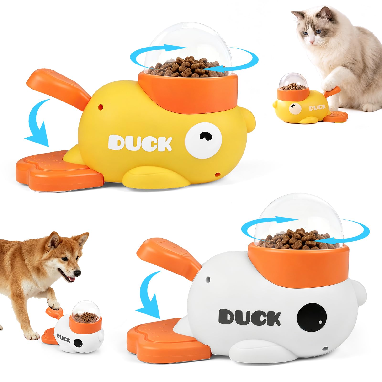 2PCS Interactive Dog Treat Dispenser Toy, Slow Feeder Puzzle Toy for Pets