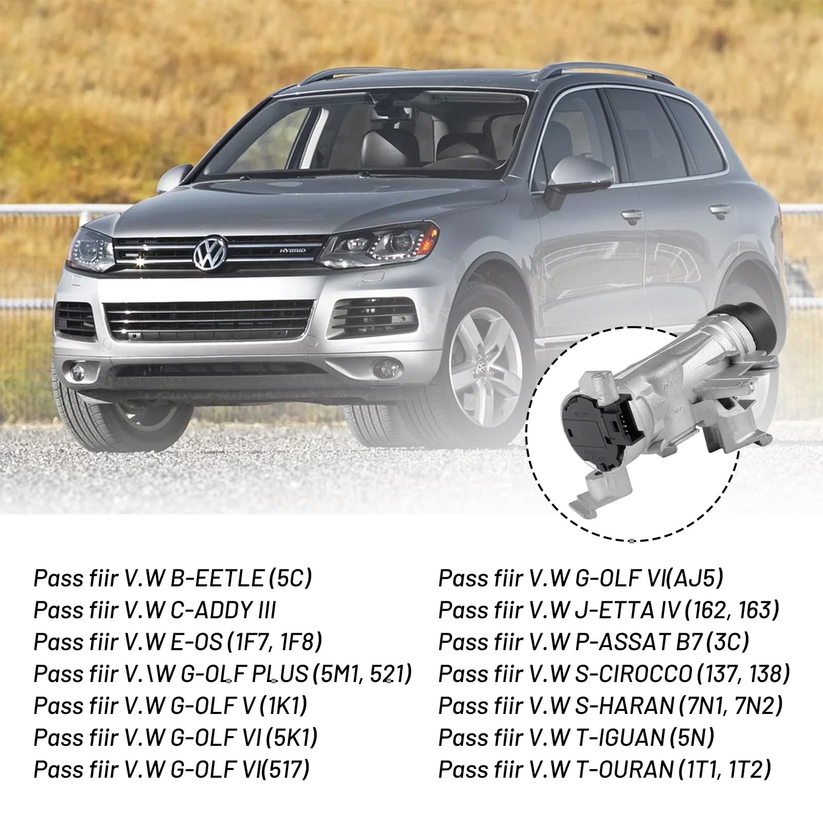 LALAGO Commutateur d'allumage avec cylindre de serrure d'allumage, 1K0905851B 1K0905865 1K0905841 1K0905865A A1,A3, G.olf 5, G.olf 6, T.ouran, P.olo, A.ltea, I.biza, L.eon, O.ctavia