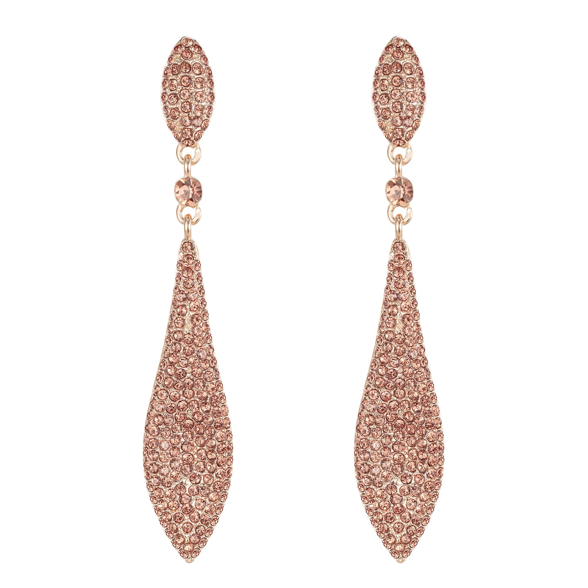 EVER FAITH Austrian Crystal Wedding Prom Jewelry Double Waterdrop Bridal Party Pierced Dangle Earrings for Women