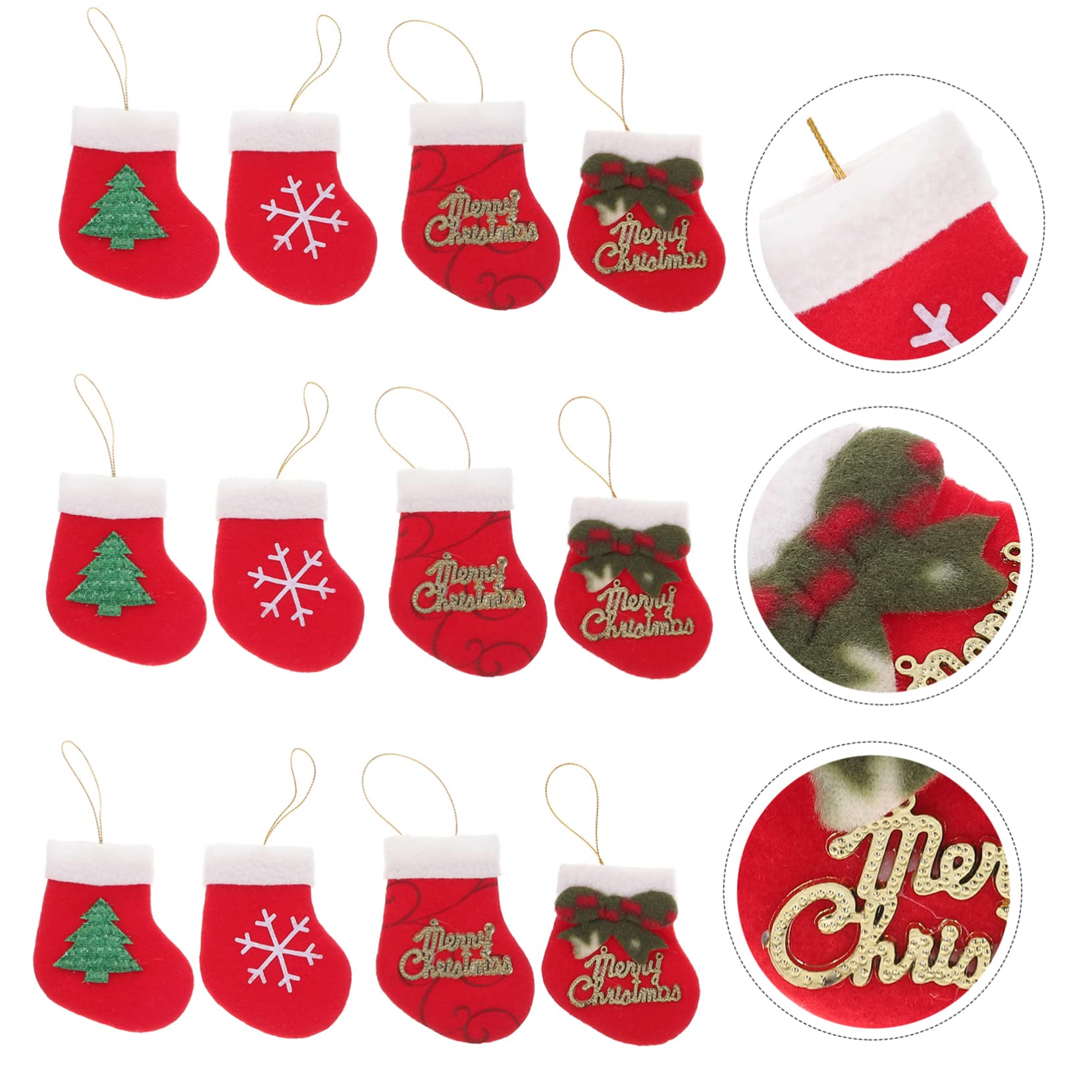 Cabilock 4 Sätze Weihnachtsstrumpf Ornamente Baumdekoration Mini Weihnachtsstrumpf Weihnachtsstrümpfe Fee Hortensienlichter Weihnachtsstrümpfe Weihnachtsspielzeug 16 Stück * 4