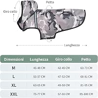 KoKoBin Vízálló Kutyakabát Kapucnival - Fényvisszaverő, Szuperkönnyű, Lélegző Esőkabát Közepes és Nagy Testű Kutyáknak, XXL, Szürke Terepmin 2