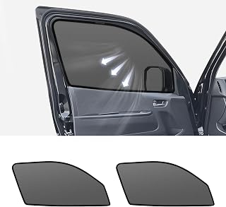 ハイエース 200系 ワイド 標準 サンシェード HIACE 200 サイド用 日よけ 遮光 メッシュカーテン マグネット式 網戸 運転席 助手席 日除け アクセサリー 内装パーツ 日本語取扱説明書付き 2枚 001 ブラック