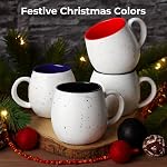 LIFVER 20 Ounces Coffee Mugs Set of 4, Large Coffee Mugs with Color on Inside, Speckled Big White Mugs with Large Handles for Coffee, Tea, Hot Cocoa, Christmas Gifts for Women Men Jumbo Soup Mugs Microwavable