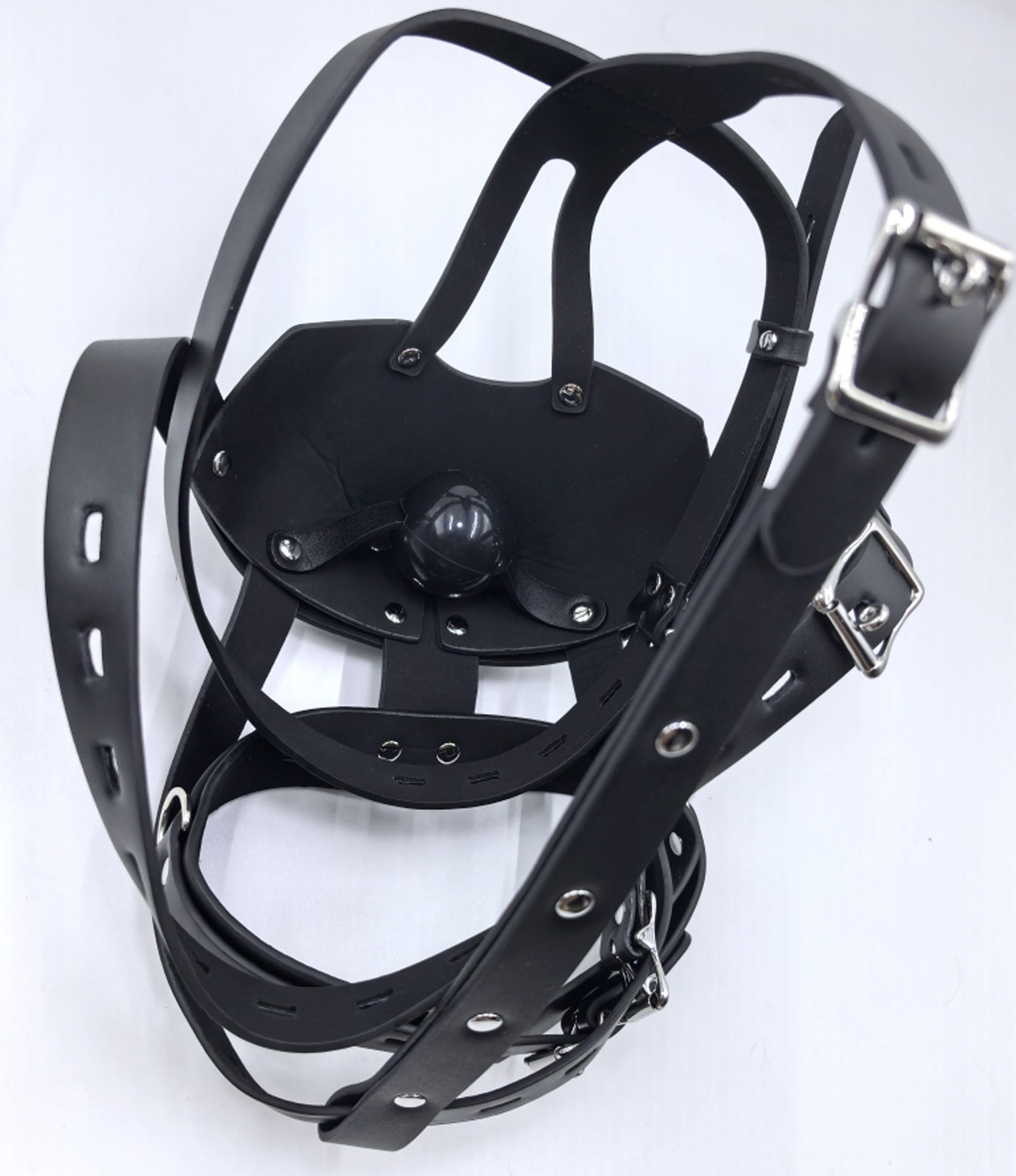 Muselière BDSM Baillon verrouillable – Harnais Gag