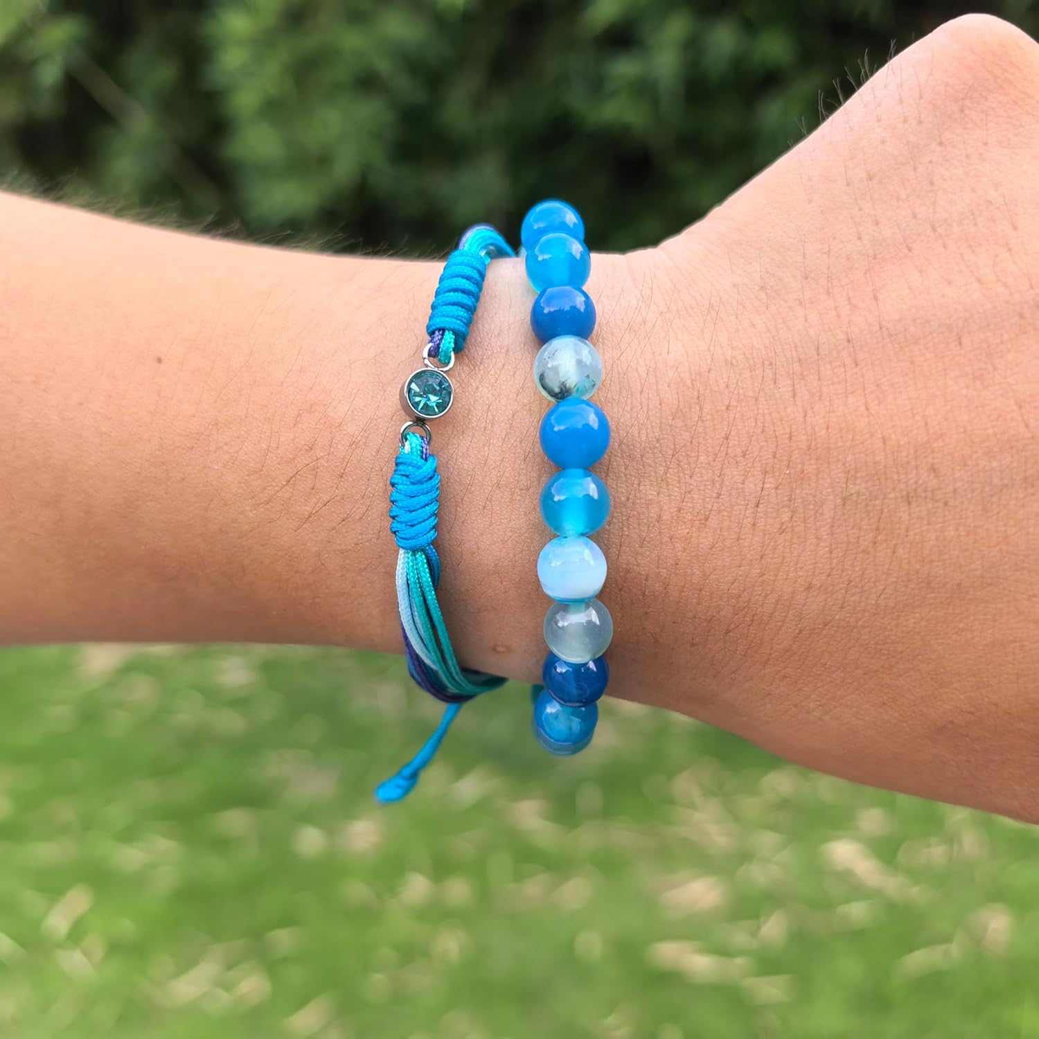 Birthstone Bracelets for Women Men,Healing Crystal Protection Stone Rose Crystal Beads Bracelet,String Wrap Zodiac Month Bracelets Birthday Jewelry Gifts - Image 2