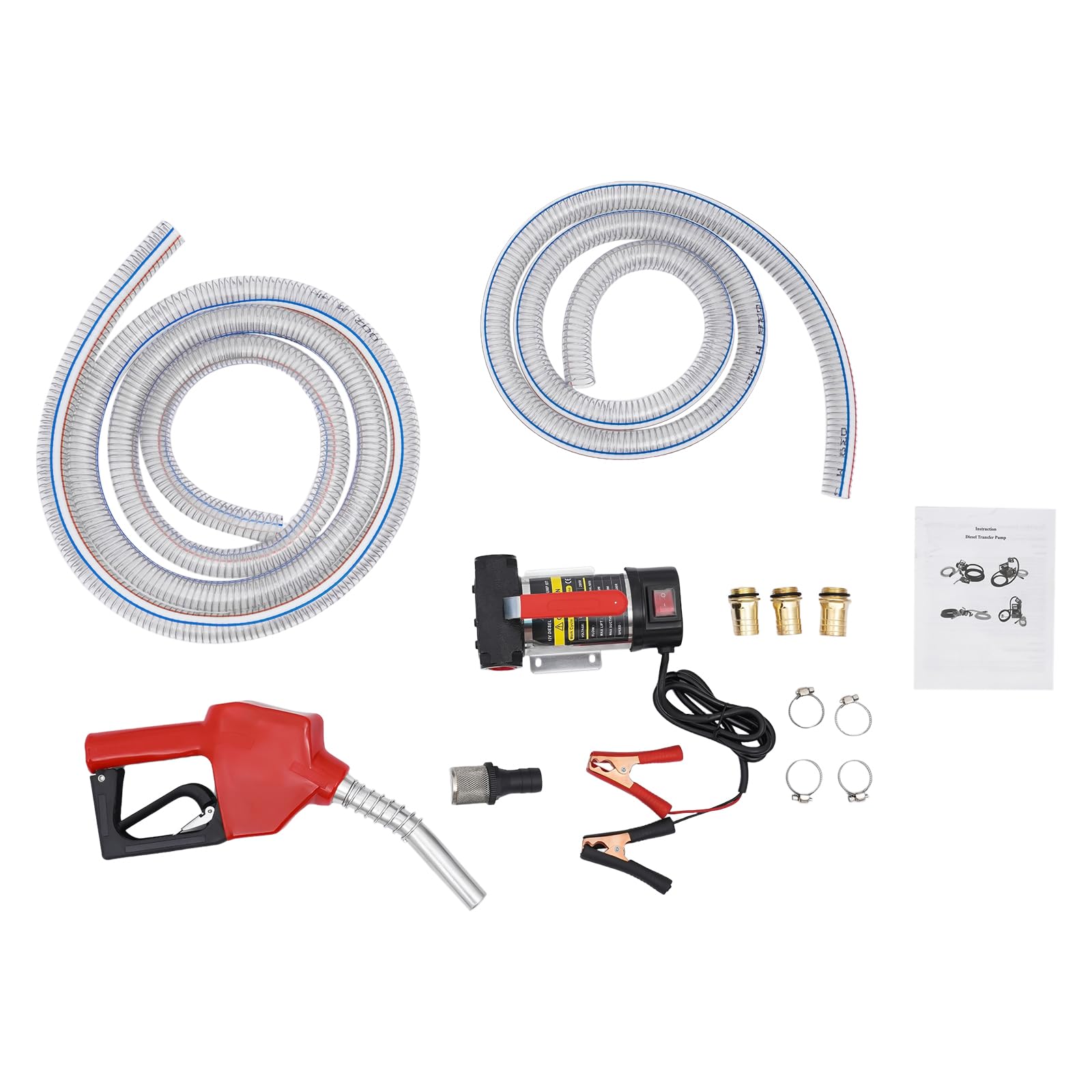 Pompa diesel, pompa per carburante 12 V, pompa per olio, pompa gasolio autoadescante con pistola di erogazione e tubo flessibile, pompa di aspirazione 3600 giri/min, per benzina, olio motore, acqua