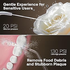 Bitvae C6 Water Dental Flosser for Teeth, Cordless Flosser for Travel with 6 Jet Tips, 3 Modes 5 intensities, IPX7 Waterproof Portable & Rechargeable Oral Irrigator Cleaner, Black