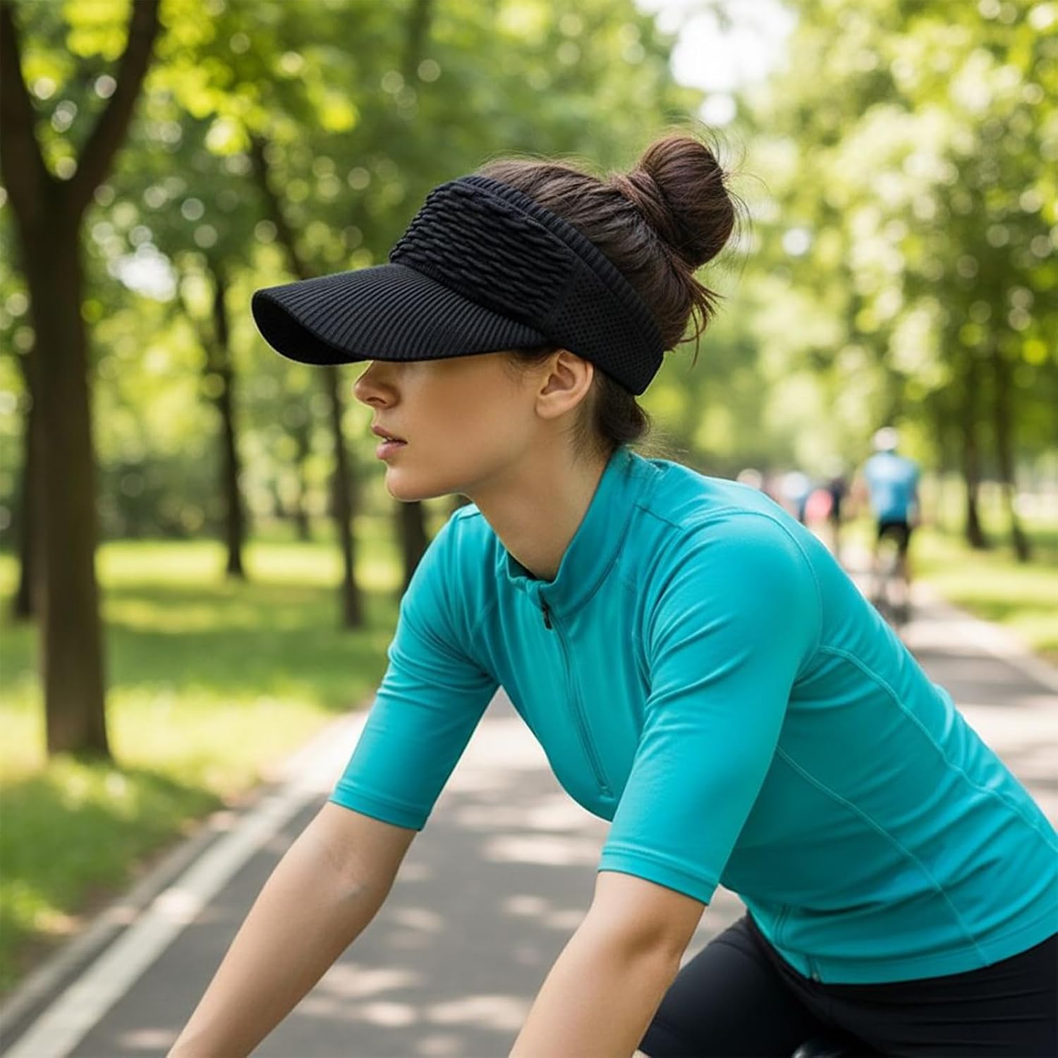 4Pcs Sun Visors Hats for Women UV Protection Empty Top Wide Brim Summer Elastic Sports Hat for Running Tennis Golf