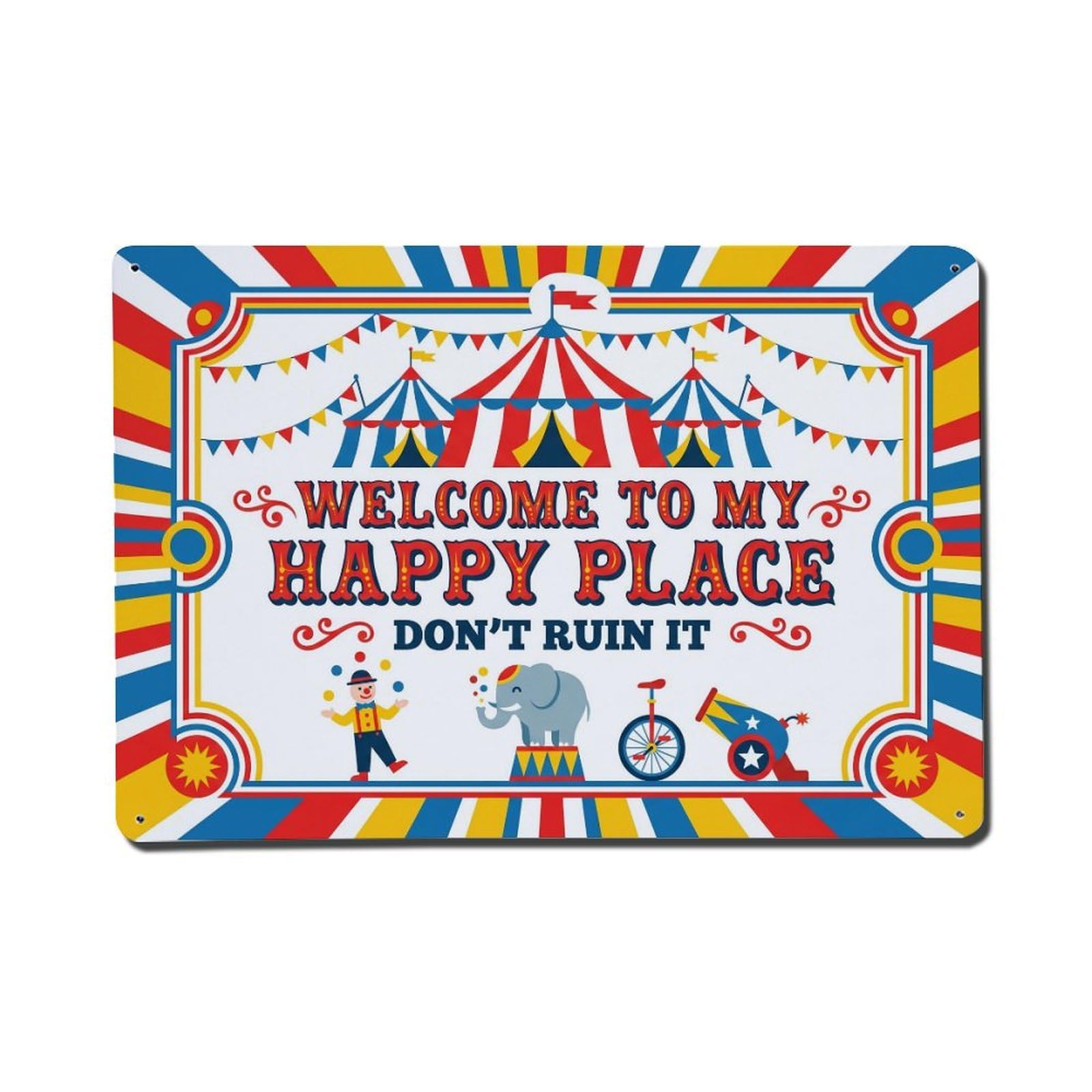 Vintage Circus Carnival Playroom Humor Metal Tin Sign Plaque Wall Decor for Cafe, Club Bar, Office, Home Garden Metal Poster 8x12Inch