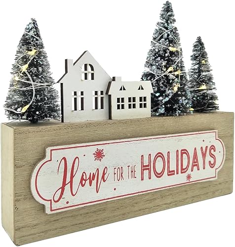 Decoraciones de Navidad para el hogar, decoración de árbol de Navidad con luz LED, letrero de madera rústica de madera, bloque de mesa para fiesta Decoraciones de Navidad para el hogar, decoración de árbol de Navidad con luz LED, letrero de madera rústica de madera, bloque de mesa para fiesta