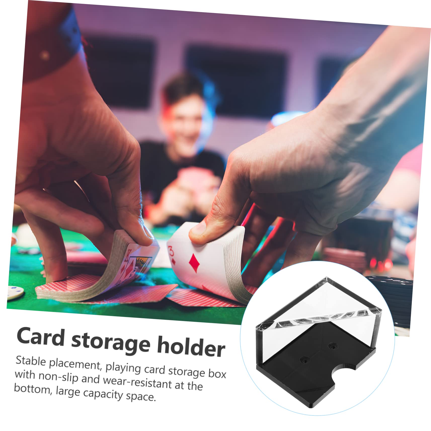 Abaodam Scatola scatola dei rifiuti del rack del poker scatole da poker custodia del mazzo acrilico contenitori supporto trasparente per carte da gioco caso di poker