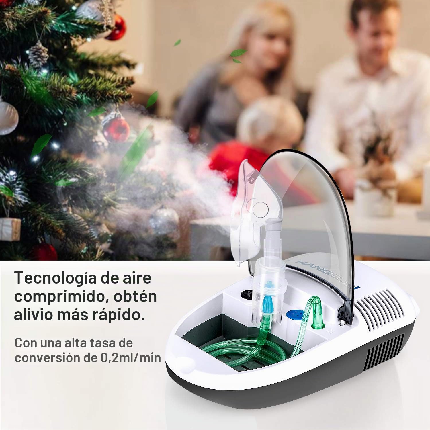 Hangsun Inhalador Nebulizador Electrico CN680 Compresor Bebe Adulto Para Inhalación De Medicamentos Líquidos