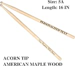Personalized Drumsticks, Custom Engraved 5A Maple Drum Sticks with Name Text, Gifts for Drummer Musician Men Boyfriend Husband - 1 PAIR (5A Maple Wood)
