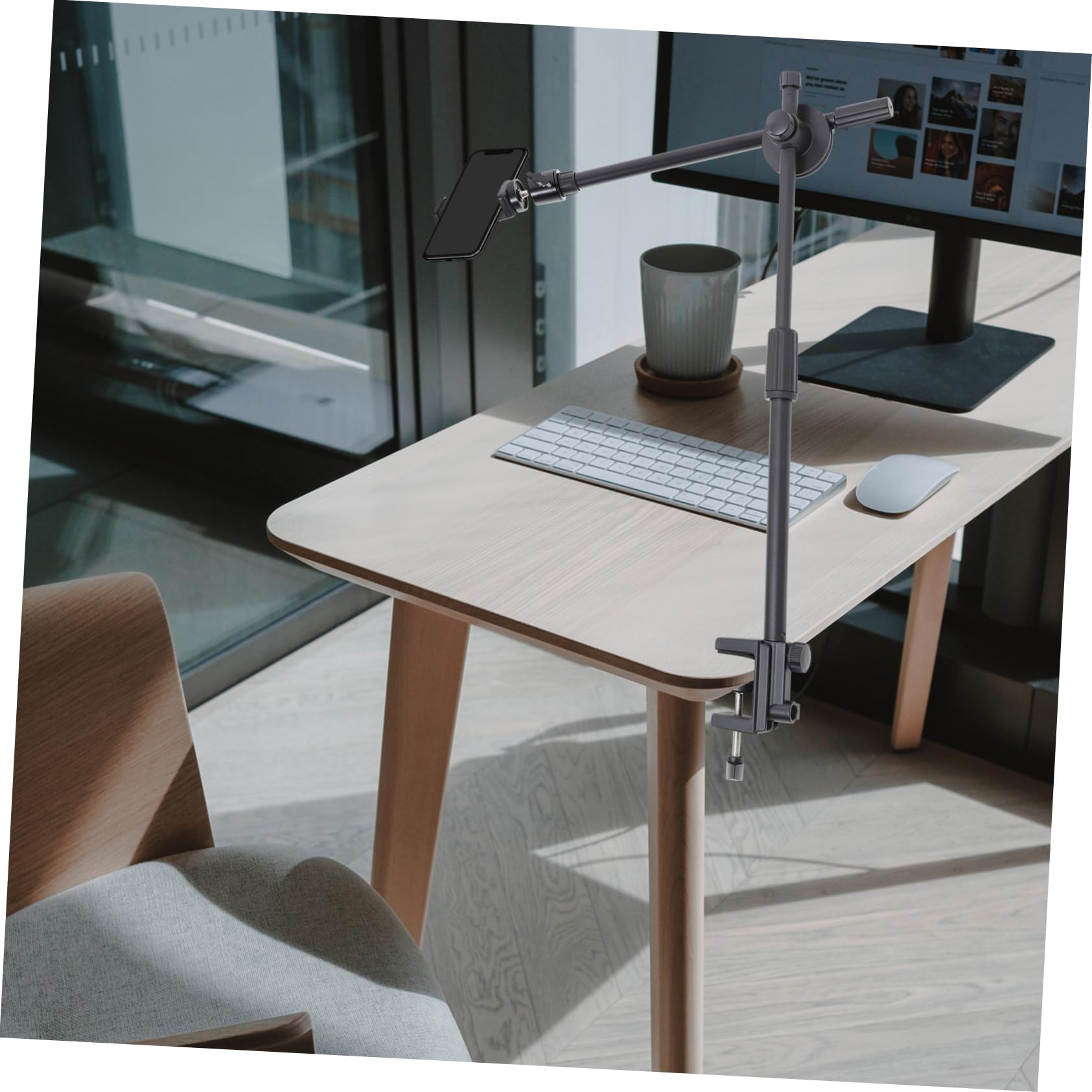 SEWACC Soporte para Teléfono Móvil en para Escritorio Ajustable Brazo Flexible y Almohadilla Antideslizante de Silicona Momentos de Ocio