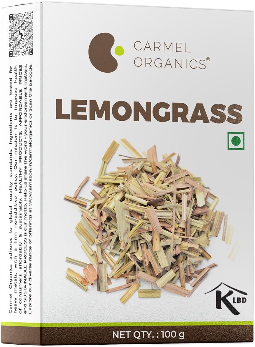 Carmel Organics Lemongrass Whole 100 gm | Makes 50+ Cups of Herbal Tea | Natural | No Added Preservatives | Chukku Khasi" or "Elumichai Poondu,Karpooravalli,Nimmakaya Pulihora | Cymbopogon flexuosus