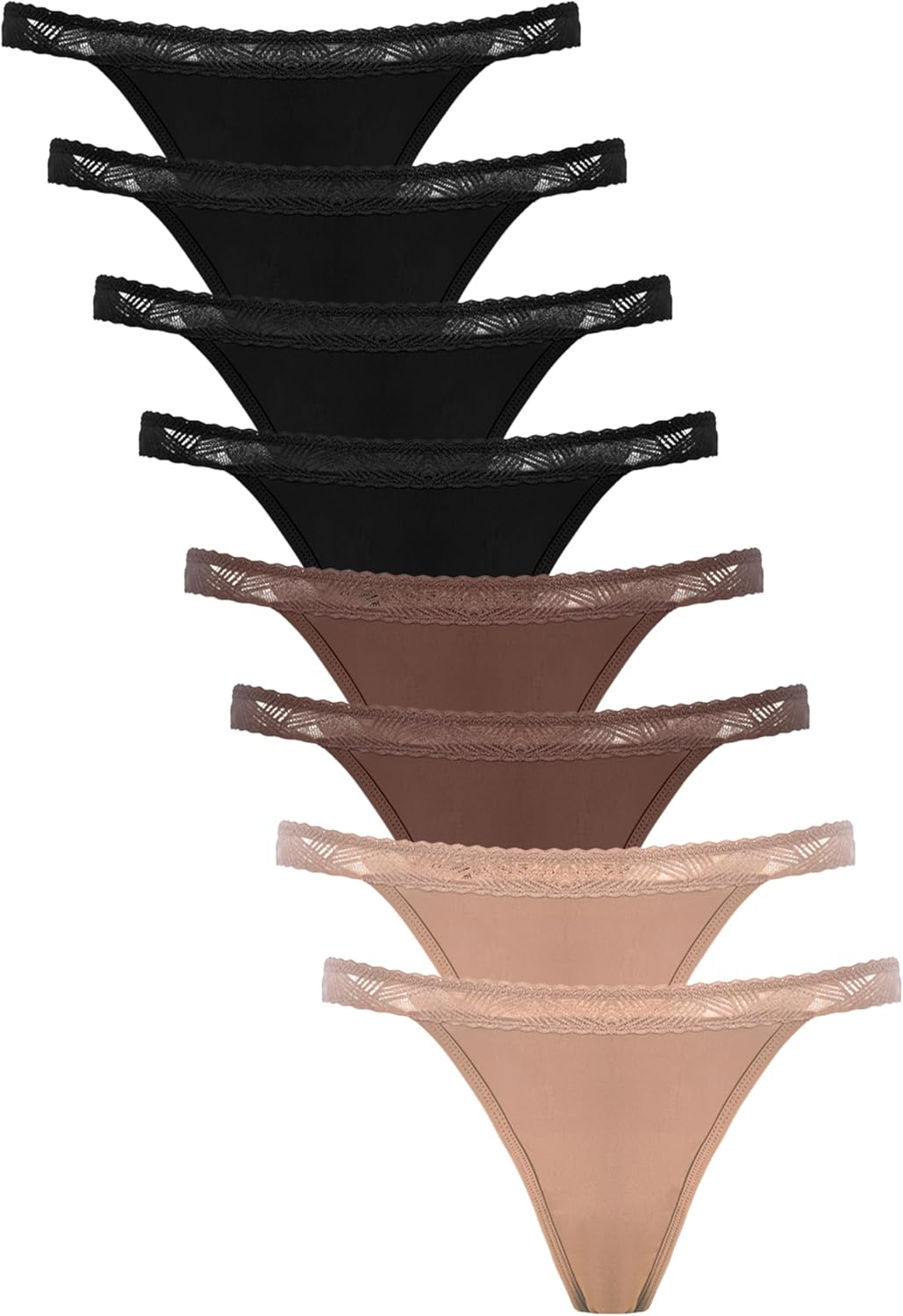 TIICHOO Period Thong Underwear for Women Seamless Period Panties Thong Leakproof Menstrual Underwear 8 Pack