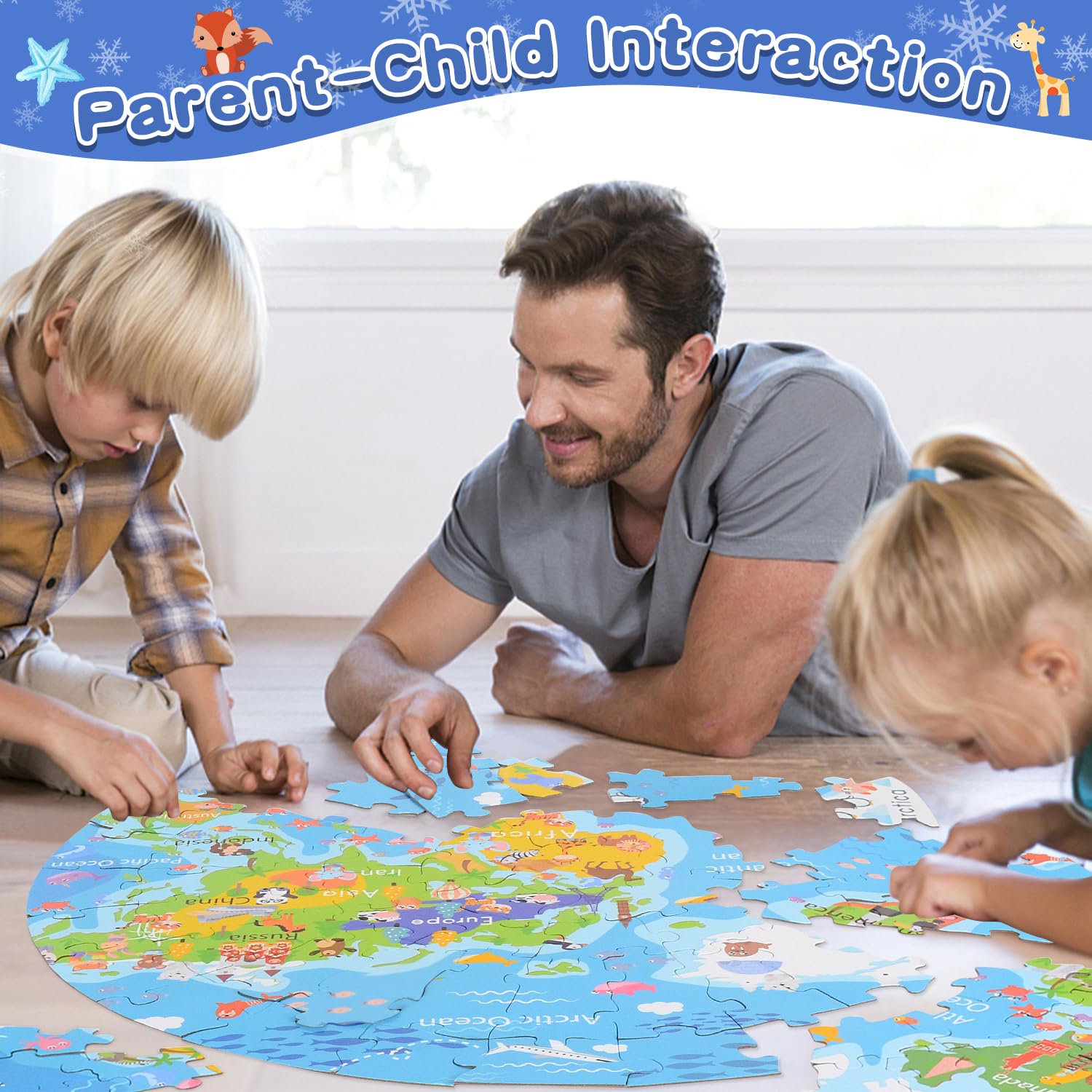 Puzzle Oceano Bambini, Puzzle da 71 Pezzi per Bambini, Squali e Coralli Mondo Sottomarino Puzzle per 5 6 7 8 Anni, Puzzle Bambini Pezzi Grandi, Gioco Educativo per Ragazzi e Ragazze di Età