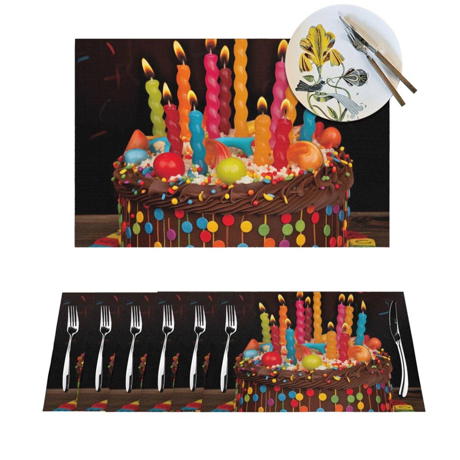 Sets de table anniversaire en PVC pour décoration dîner de fête