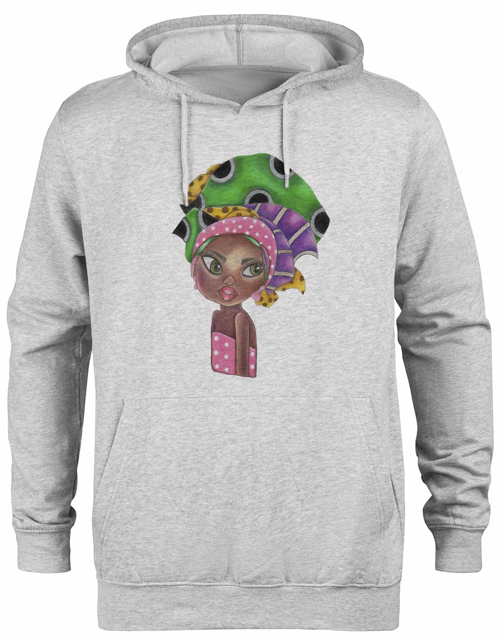 Sweat à capuche gris unisexe pull coupe confort African Beauty - 3