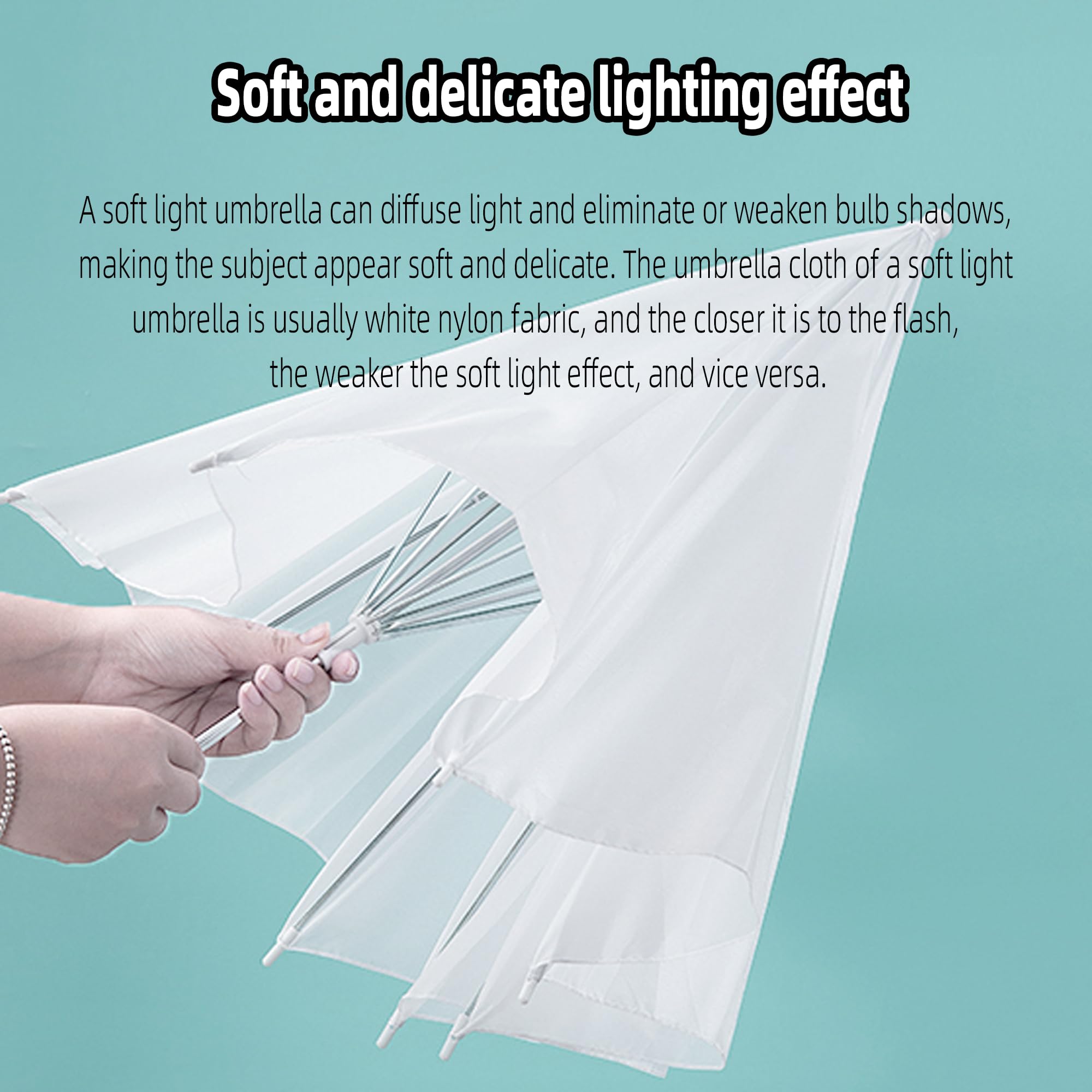 Godox UB008 109 cm Photographie Studio Flash Parapluie Blanc Translucide Souple pour Photographie Studio Vidéo et Lumière Douce Délicate Subtile