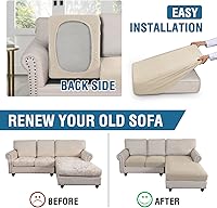 Vista 349 de H.VERSAILTEX 2025 New Sectional Couch Covers 8 Pieces Stretch Sofa Covers for Sectional Sofa Set Separate L Shaped Couch Cover for Both Left/Right