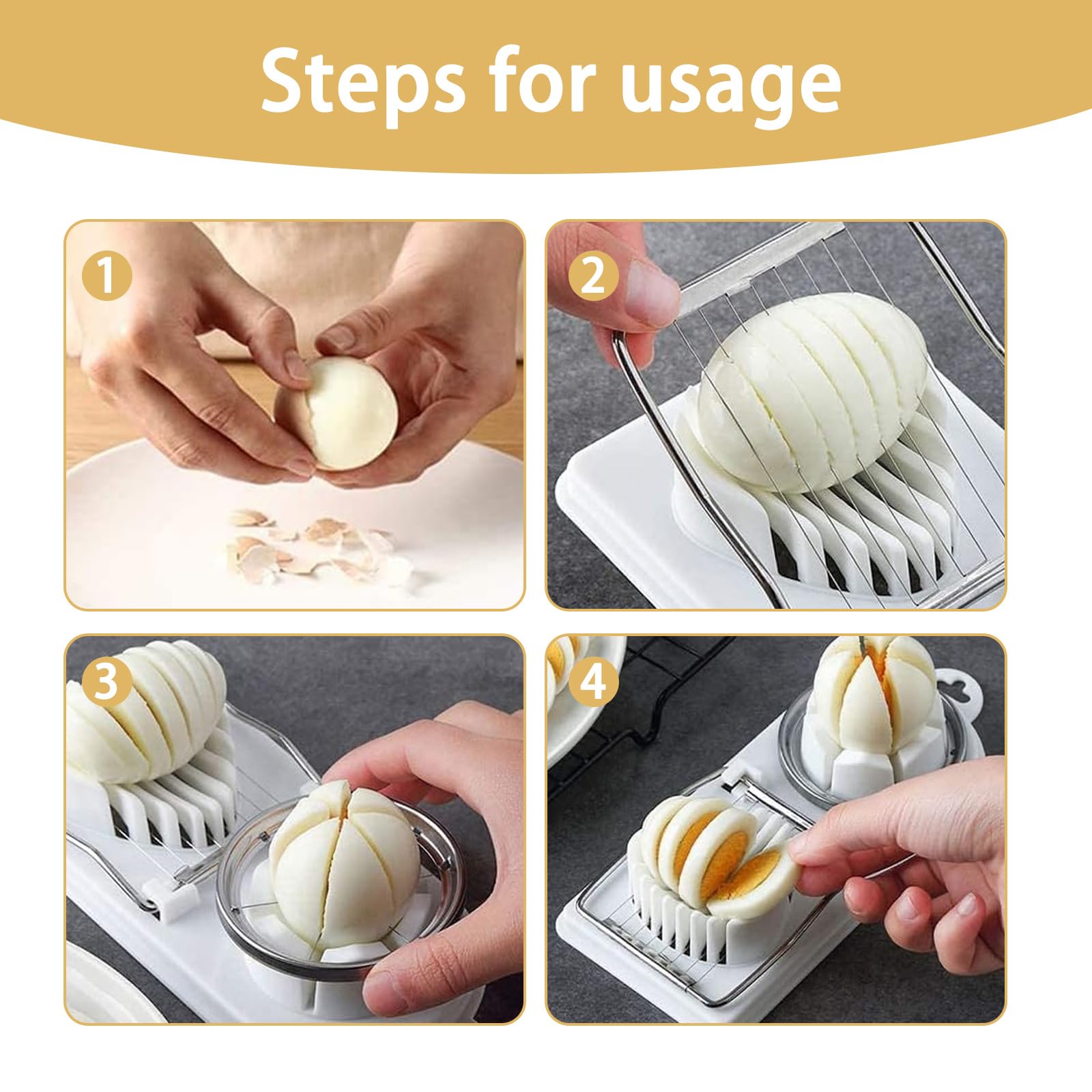 Tagliauova Manuale In Acciaio Inox - Affettatrice Uova Per Insalate - Foto 6