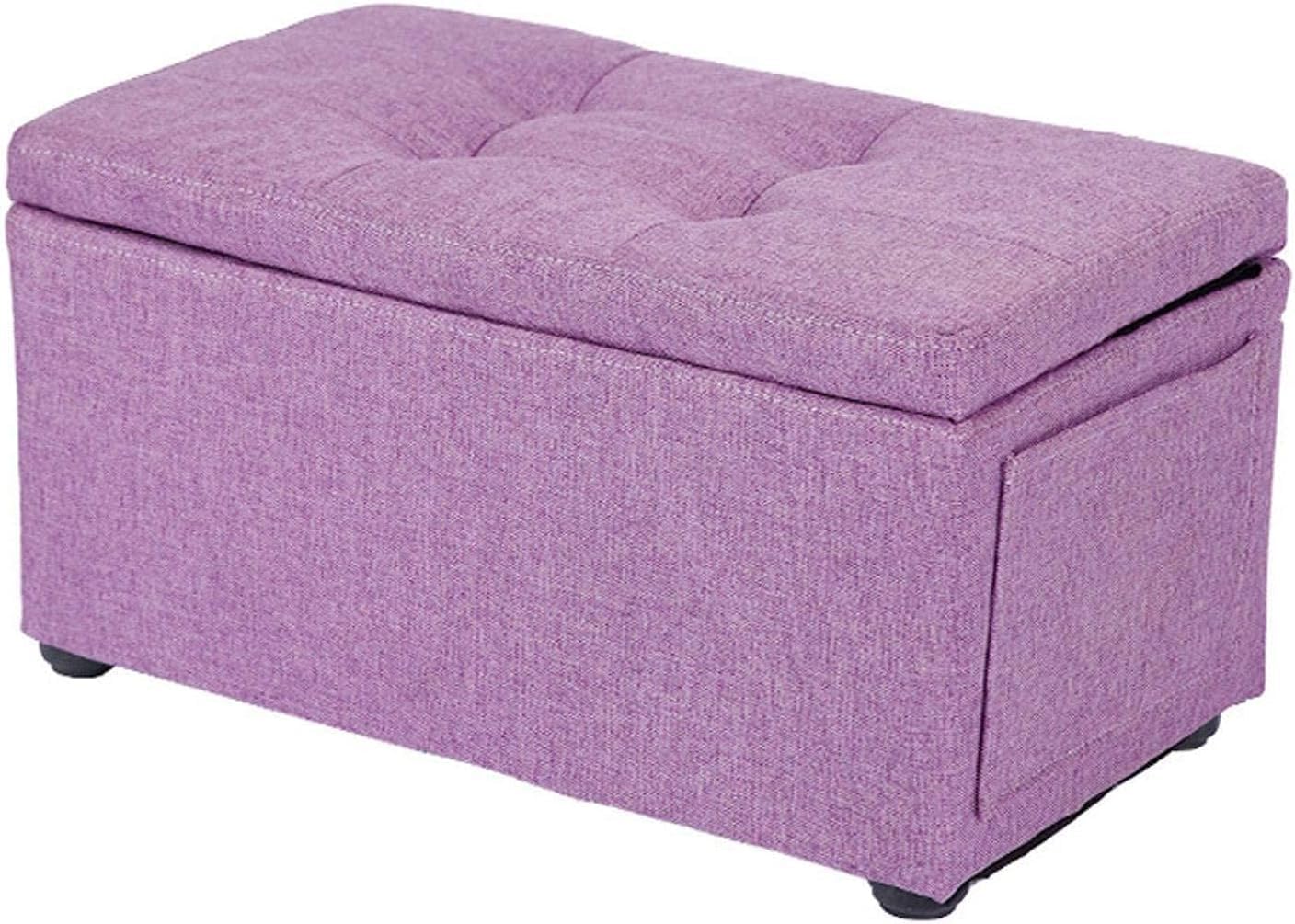 Repose-pieds ottoman violet avec coffre de rangement gain de place de style européen 46cm