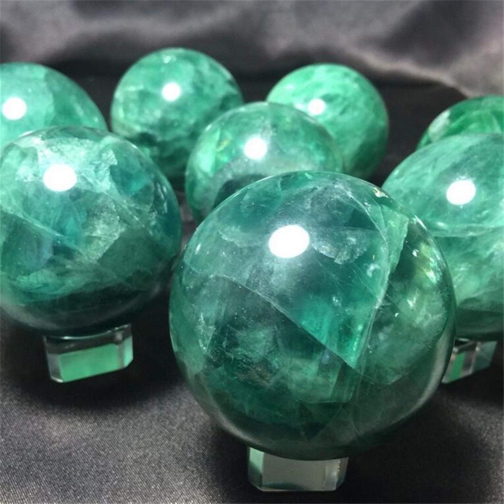 Sfera di Fluorite Arcobaleno!Sfera di Cristallo Verde Brillante!1 con Grande Colore!Pietra Crystal Specimen