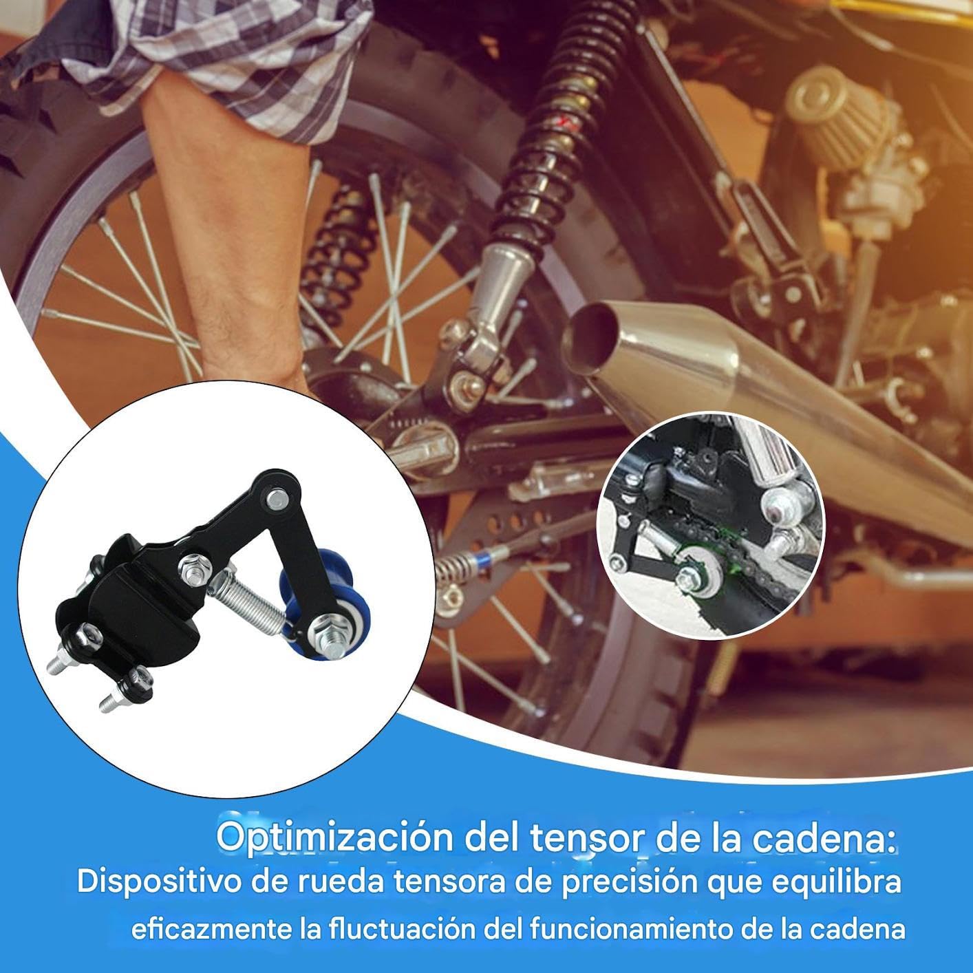 Tensor de Cadena para Motocicleta | Guía de Rodillo para Tensado de Cadena - Guía Tensor Ajustable Flexible Para Motos Cross Y ATV