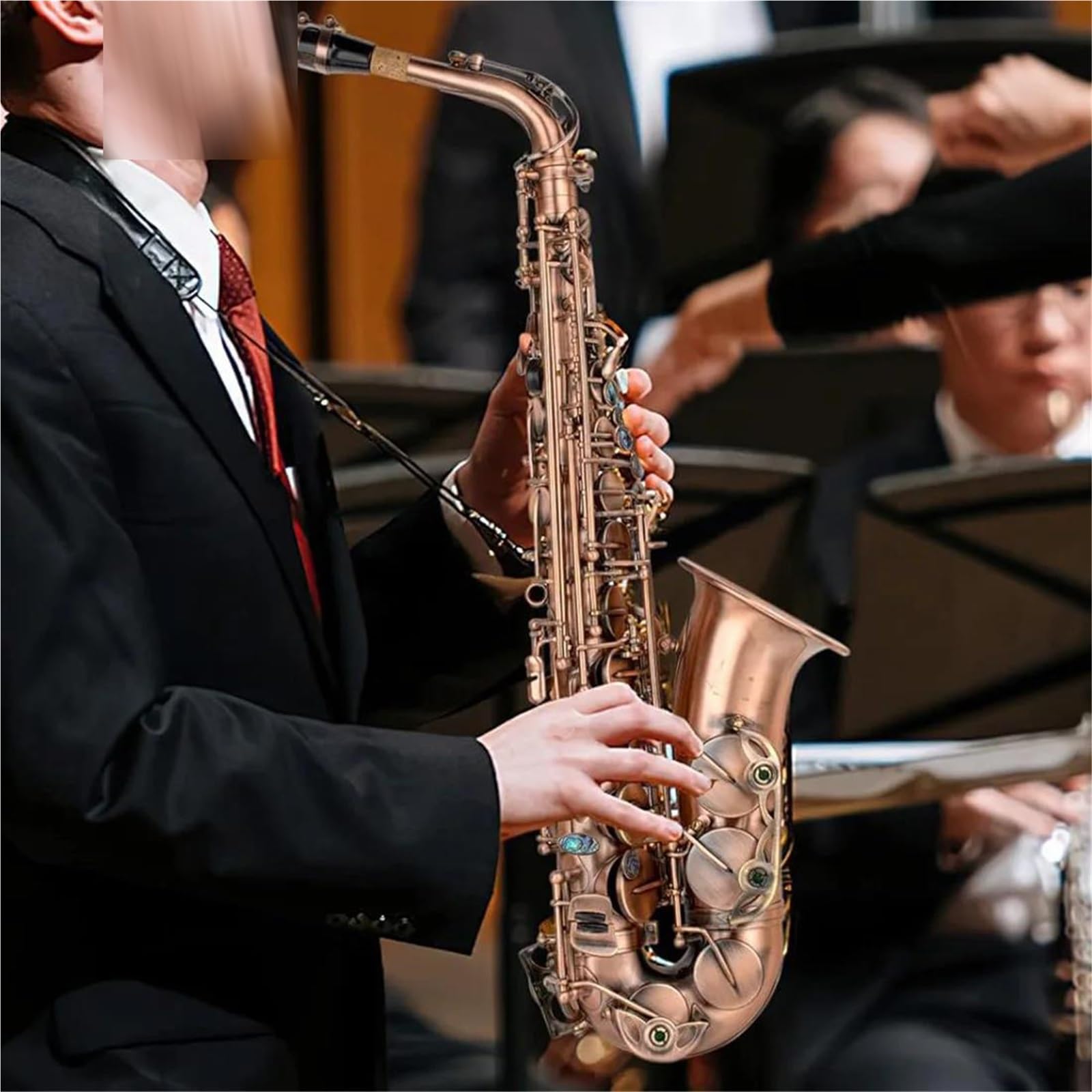 Zestaw saksofonu altowego Antique Key Profesjonalny instrument dęty blaszany w tonacji Es dur dla początkujących dorosłych Saksofon