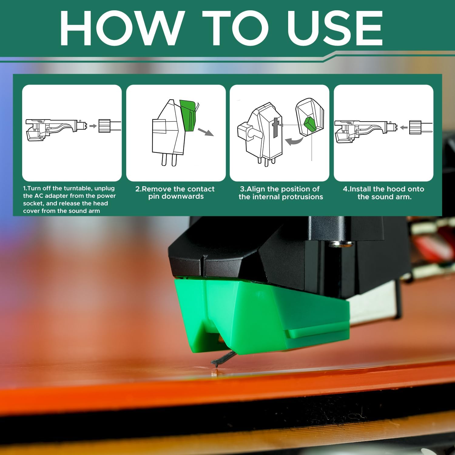 AT-VMN95E Replacement Stylus for Audio-Technica VM95 Series - Carbon Fiber Needle Tip, Compatible with AT-VMN95C/95E/95EN/95ML/95SH/95SP Cartridges, Includes Stylus Brush & Record Cleaner Tool Kit - Image 5