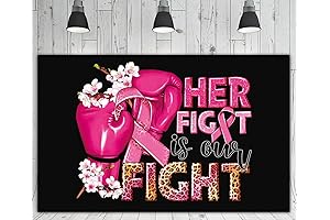 Pink Decorations for Breast Cancer - 6x3.6ft Breast Cancer Awareness Backdrop
