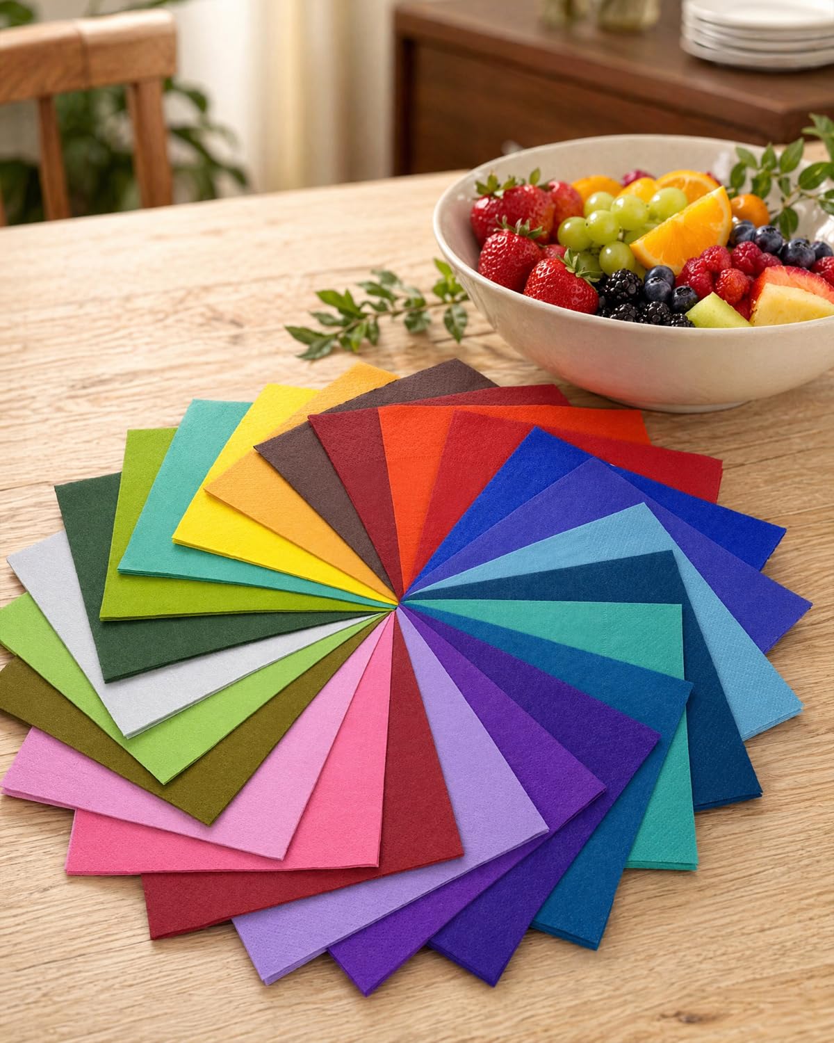 Servilletas de cóctel de 24 colores de 5 x 5 pulgadas, desechables para cócteles, bodas, cenas, fiestas de cumpleaños, postres, servilletas de papel de vino (120 unidades)