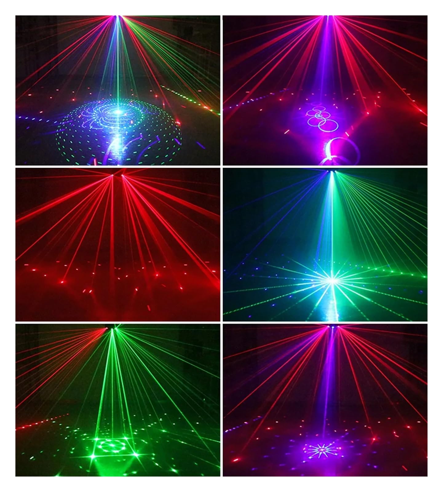 Bühnenbeleuchtung, 15 EYE RGB Disco DJ Beam Lichtprojektor Remote Strobe Bühnenbeleuchtung Effekt Weihnachtsfeier Urlaub Halloween Lichter(9 Hole RGB Laser)