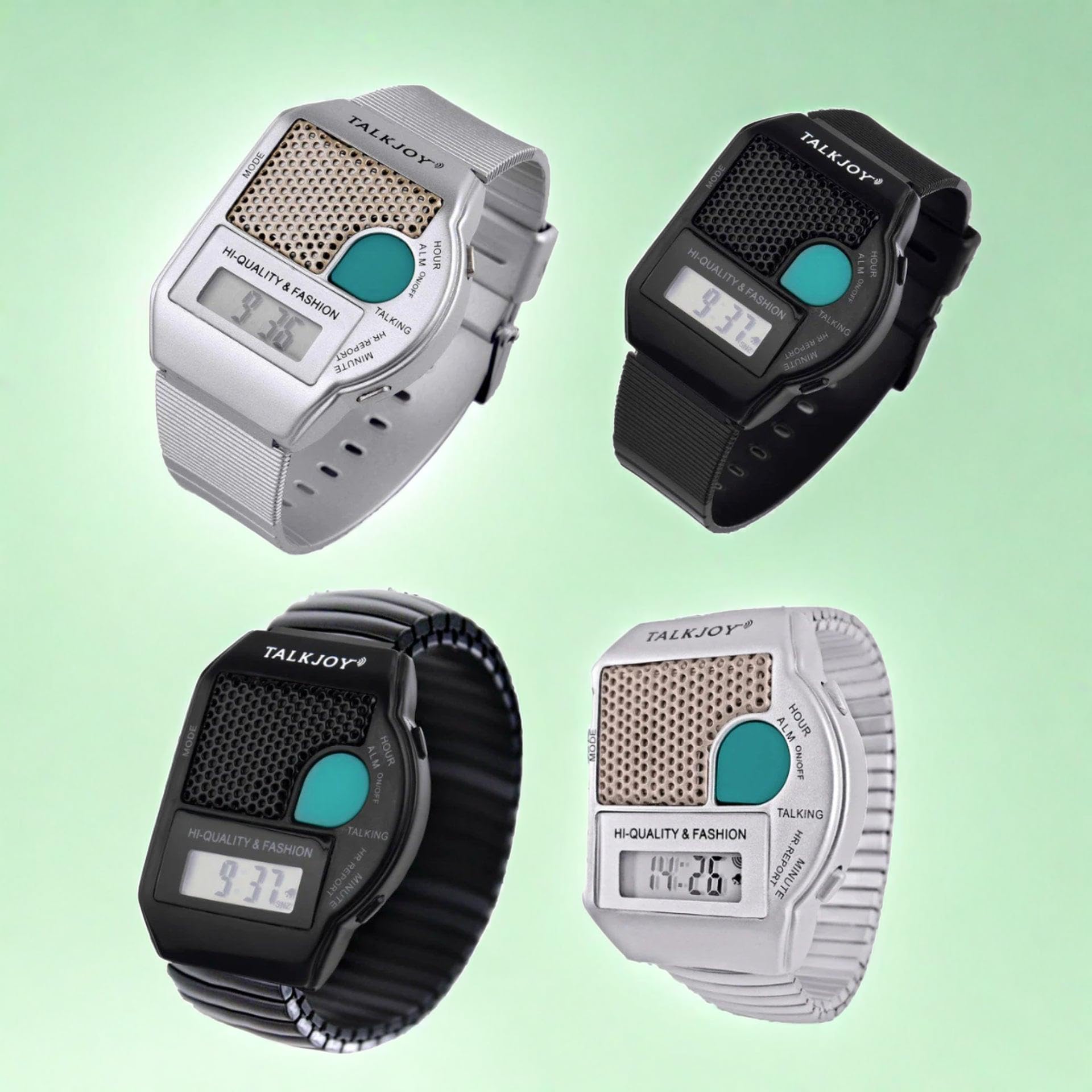 Orologio da polso parlante con funzione vocale, display digitale LCL, indicazione dell’ora, cronometro, sveglia, ideale per persone anziane e non vedenti (versione in lingua italiana non garantita)