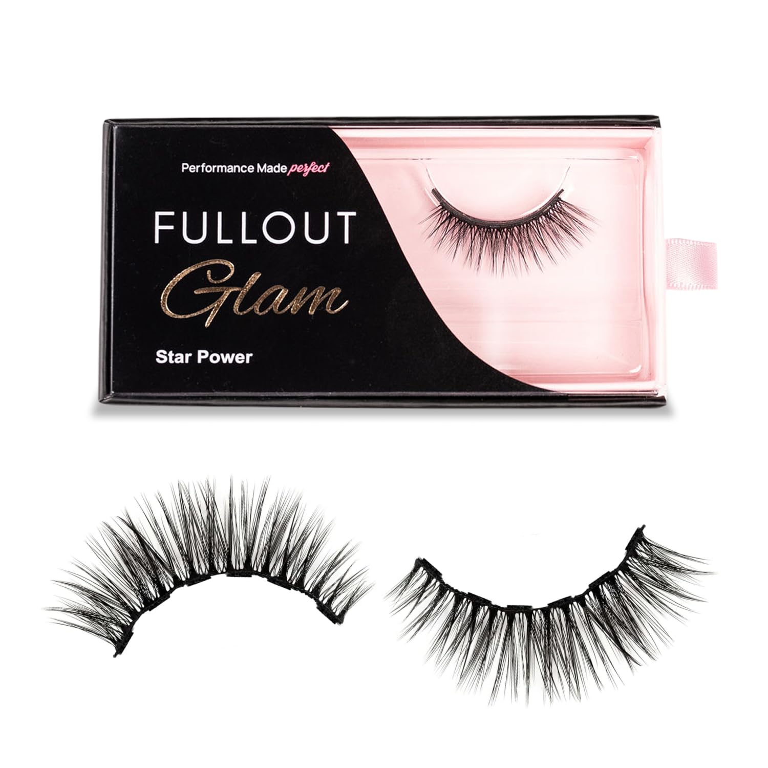 Full Out Glam Star Power Magnetic Lashes, Premium Reusable Magnetic Eyelashes, Dramatic Natural Look, No Glue Needed, Instant Application, Strong Performance Ready Hold, Contains One Set of Lashes