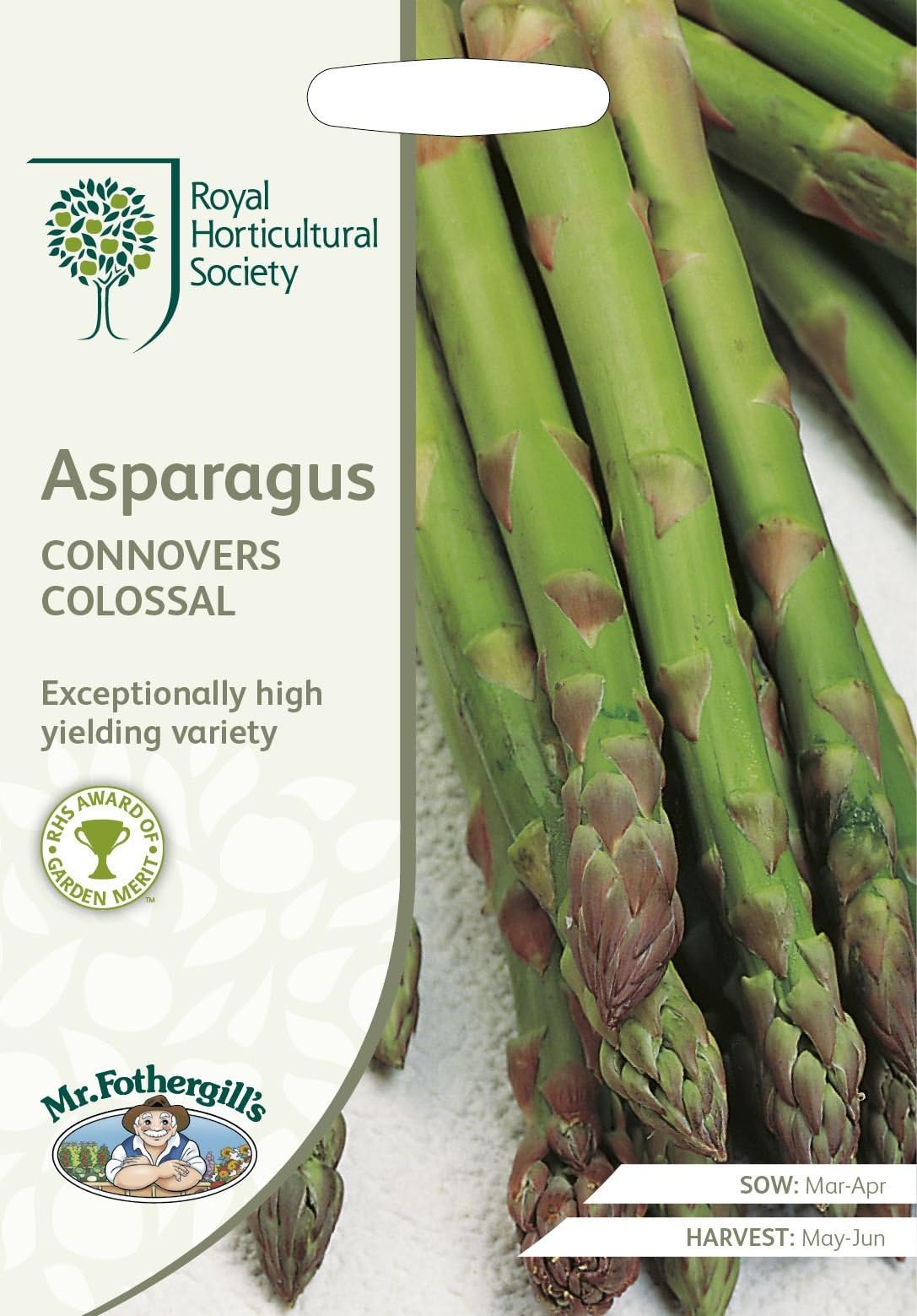 Mr Fothergills - Vegetable - RHS Asparagus Connover's Colossal - 50 Seeds
