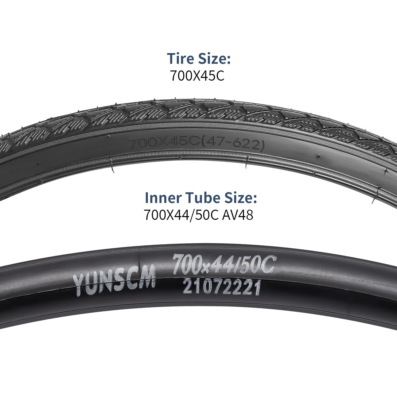 YunSCM 2 pneumatici per bicicletta pieghevoli 700C/28", 700 x 45C, 28 x 1,75, rivestimento 47-622, compatibili con 700 x 43C, 700 x 44C, 700 x 45C, 700 x 46C, 700 x 47C, pneumatici per città/strada