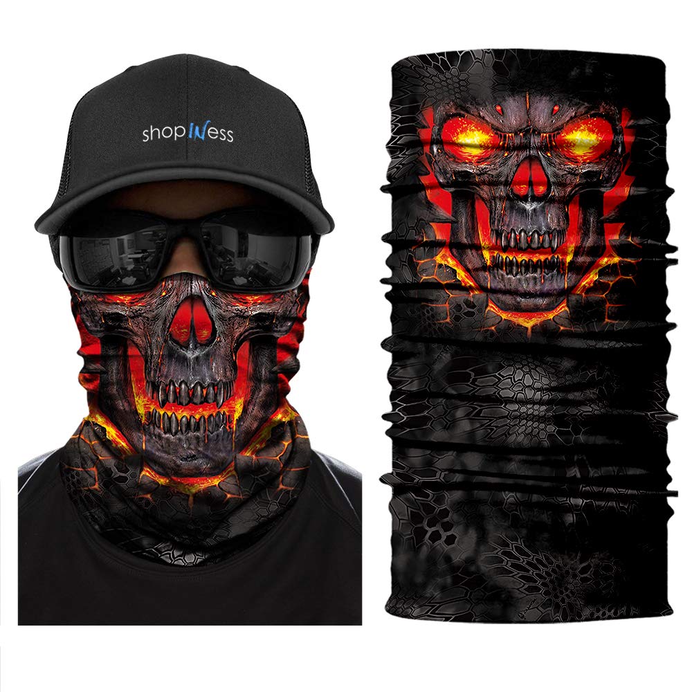 ShopINess Komin na Szyję Wielofunkcyjny | Bandana, Ocieplacz i Chusta z Motywem Czaszki – Unisex