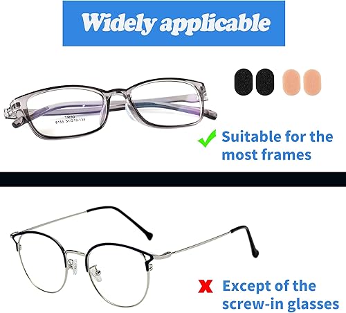 Miniatura 6 de 20 pares de almohadillas para la nariz para lentes, almohadillas de espuma suave, autoadhesivas, antideslizantes, almohadillas de nariz de espuma