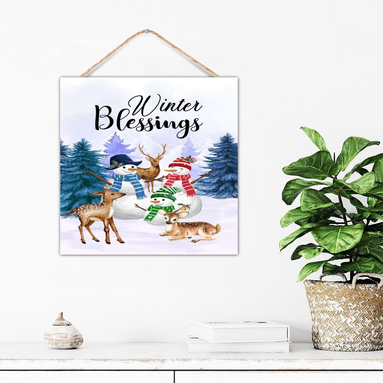 Panneau mural vintage en bois pour sublimer votre porche en hiver