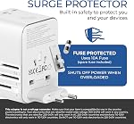 Adaptateur universel de voyage OREI Tout en un adaptateur de puissance international avec 2.4A Double USB, Chargeur mural d'adaptateur de voyage pour adaptateur européen UK, EU, AU, Couvertures pour l'Asie 150+ Pays