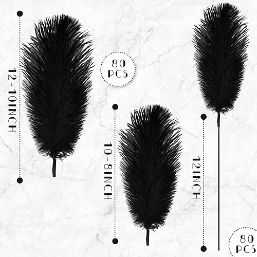 Miniatura 10 de 80 plumas de avestruz grandes a granel para jarrón con 80 piezas de alambre de hierro y 1 cinta, plumas largas para jarrón, arreglo floral, centros