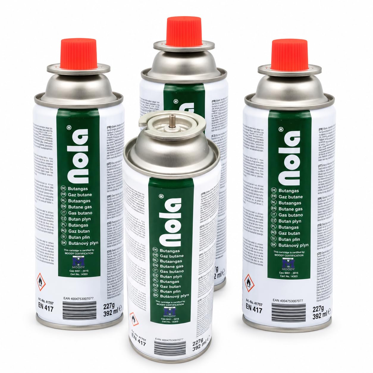 NOLA 4 x 8 x 12 x 16 x 28 x 227 g cartuccia gas butano con valvola a baionetta universale gas butano bombole per gas da campeggio per fornelli a gas, riscaldamento a gas da campeggio (28 x 707,