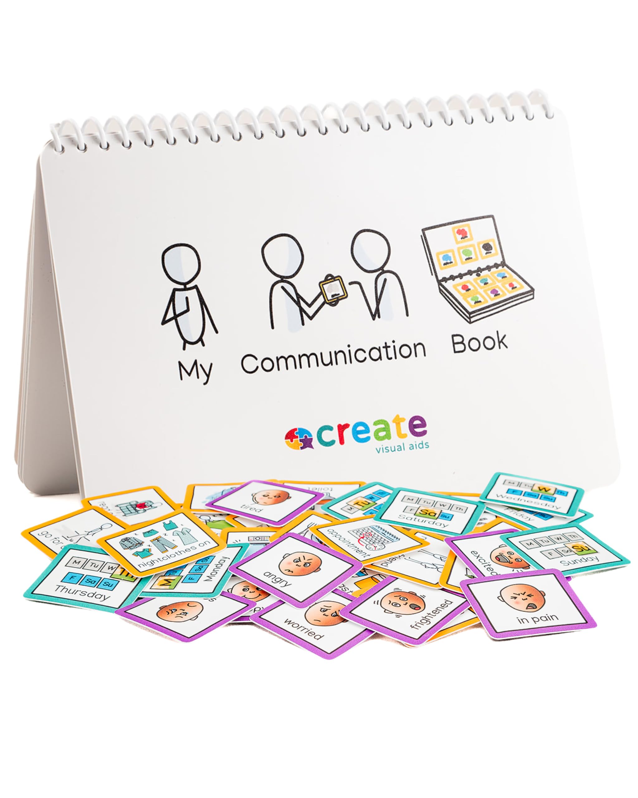 Communication Book with 6 visual communication resources and 34 removable pecs cards visual symbols to support communication, routine and transition - Suitable for autism, adhd (Adults)
