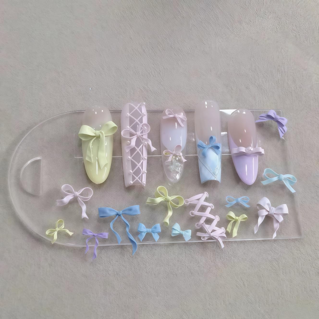 2 Pcs Bow Silicone Nail Art Molds for Women Resin Nail Design