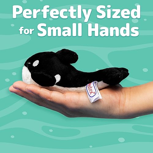 Miniatura 4 de Prextex Juego de 10 piezas de animales marinos de peluche suave surtido de vida marina tortuga manta pez nemo ballena asesina y más