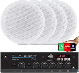 Kit Som Ambiente 4 Canal 500 Watts + 4 Caixa Para Teto/gesso
