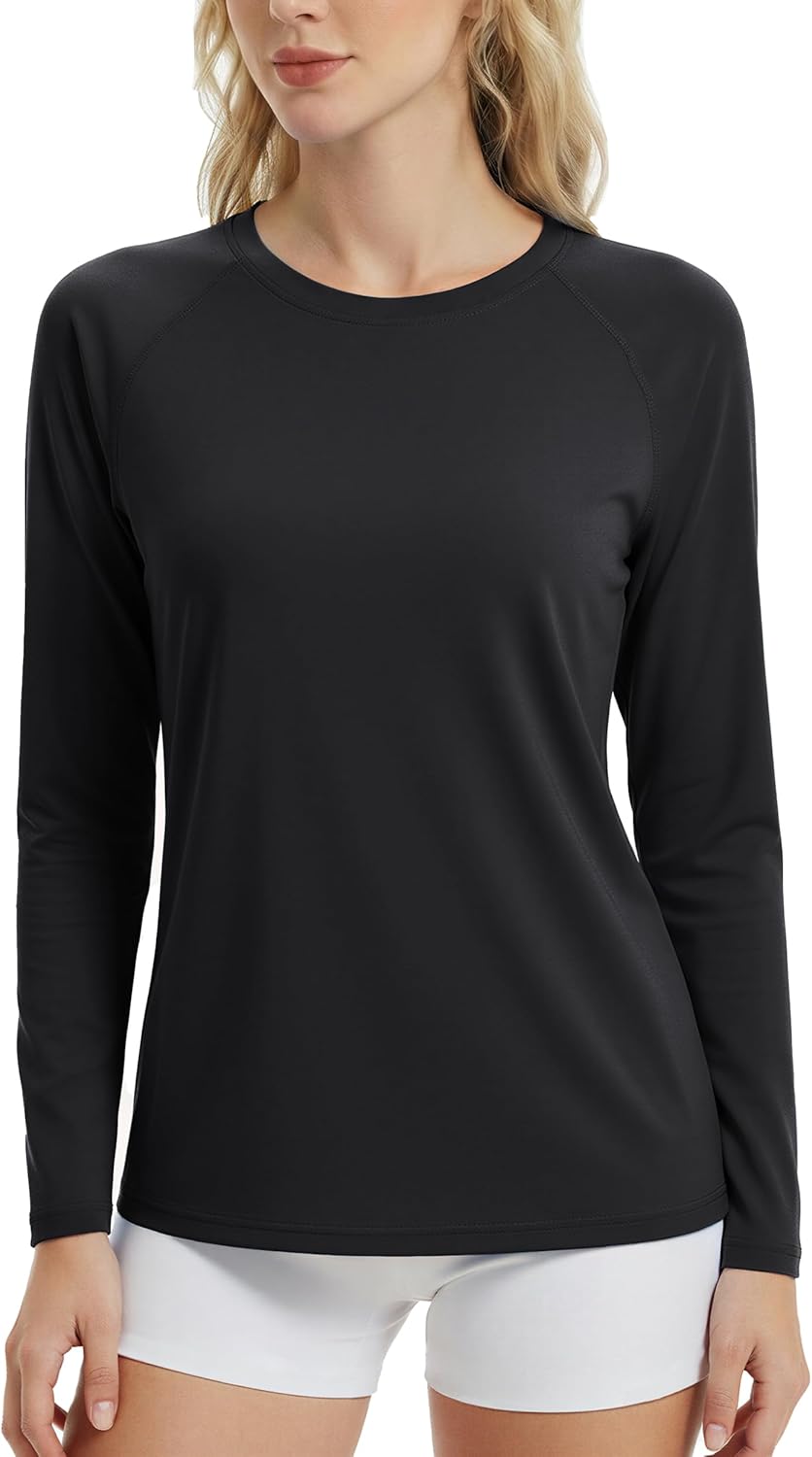 Boladeci Women's Sun Shirts UPF 50+ UV Protection Rash Guard Long Sleeve Swim Shirts Quick Dry Lightweight Workout Tops